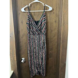Women's New (Without Tags) Betsy Johnson Multicolored-Sequin Wrap Dress Size 6